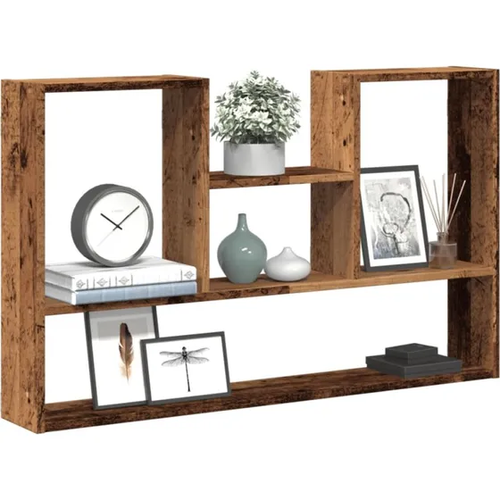 vidaXL væghylde 99x15x60 cm konstrueret træ sort - gammelt træ-look