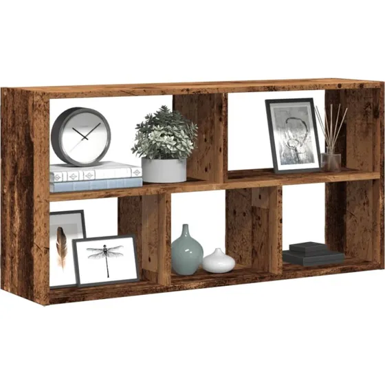 vidaXL væghylde 100x25x50 cm konstrueret træ – sort gammelt træ-look