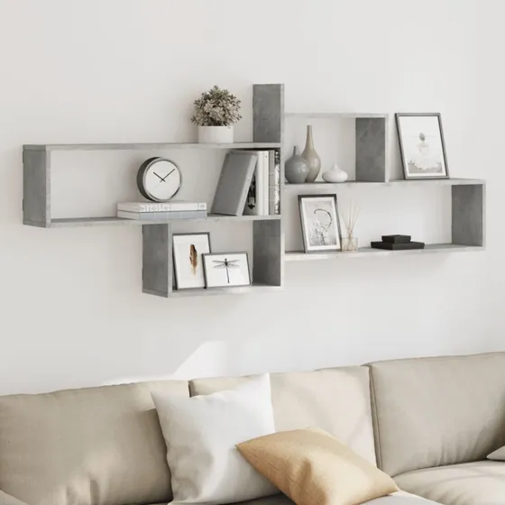 vidaXL væghylde 167,5x18x68 cm konstrueret træ — betongrå
