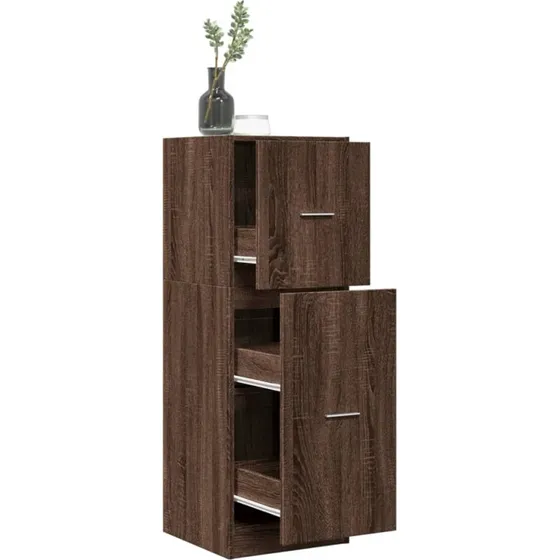 vidaXL udtræksskab 40x41x118 cm konstrueret træ brun egetræ