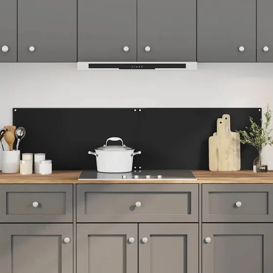 vidaXL stænkplader 2 stk. 80x40 cm hærdet glas sort