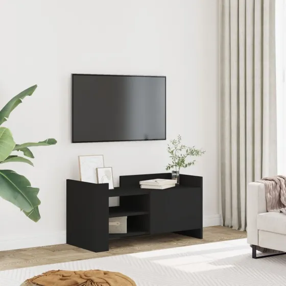 vidaXL TV-bord 80x35x40 cm konstrueret træ - Sort