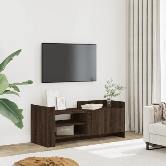 vidaXL TV-bord 100x35x40 cm konstrueret træ, brun egetræsfarve