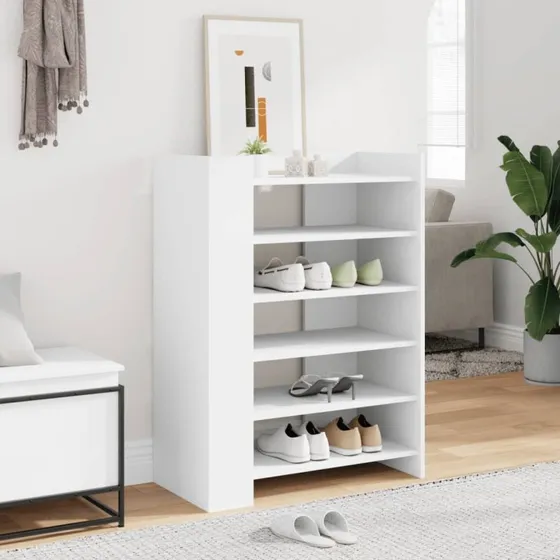 vidaXL skoskab 74,5x37,5x100 cm hvid konstrueret træ