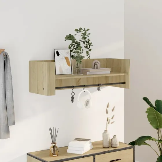 vidaXL væghylde 100x35x30,5 cm konstrueret træ Sonoma-eg