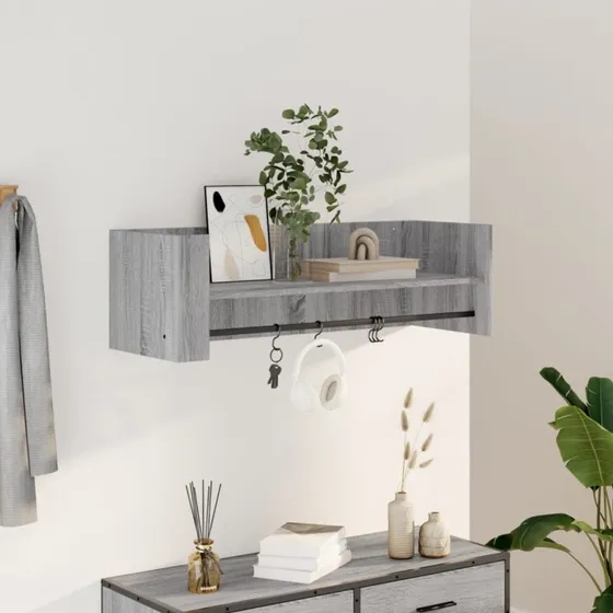 vidaXL væghylde 100x35x30,5 cm grå Sonoma-eg
