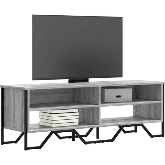 vidaXL TV-bord 122x34x41 cm konstrueret træ, grå Sonoma-eg