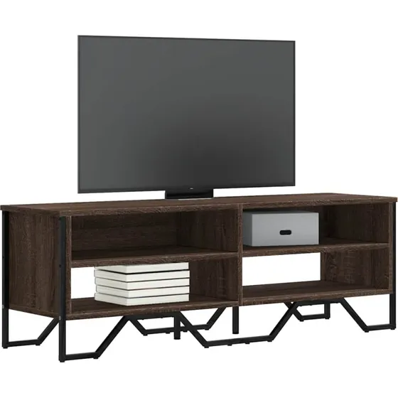 vidaXL TV-bord 122x34x41 cm konstrueret træ, brun eg