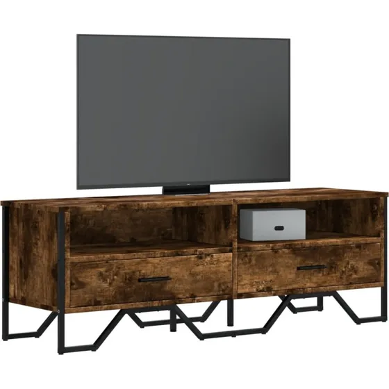 vidaXL tv-bord 122x34x41 cm konstrueret træ, røget egetræsfarve