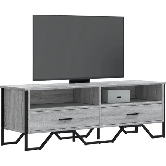 vidaXL TV-bord 122x34x41 cm konstrueret træ grå Sonoma-eg