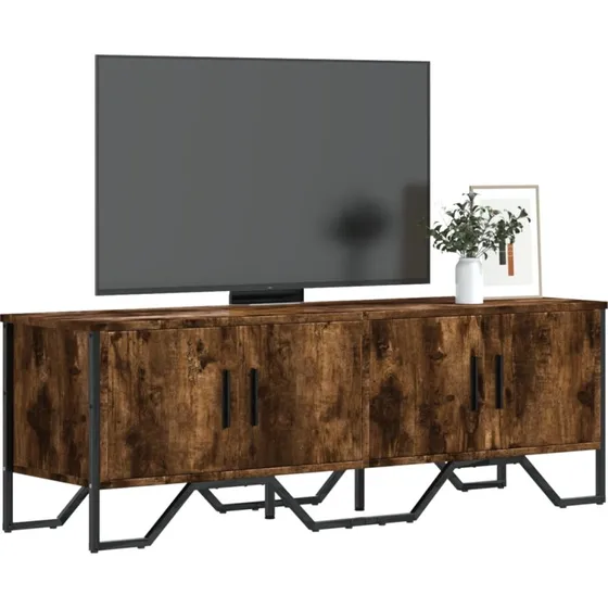 vidaXL TV-bord 122x34x41 cm konstrueret træ, røget egetræsfarve
