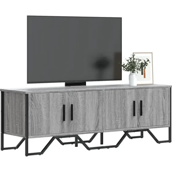 vidaXL TV-bord 122x34x41 cm konstrueret træ, grå Sonoma-eg