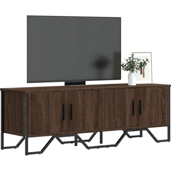 vidaXL TV-bord 122x34x41 cm, konstrueret træ brun eg