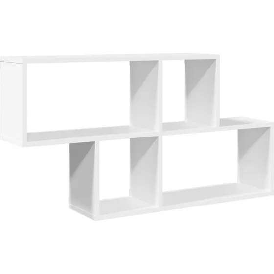 vidaXL væghylde 100x20x53 cm - konstrueret træ, hvid