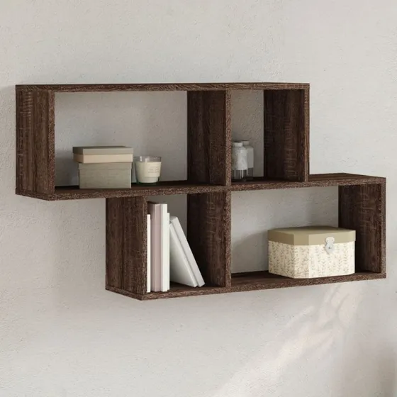 vidaXL væghylde 100x20x53 cm konstrueret træ – brun eg