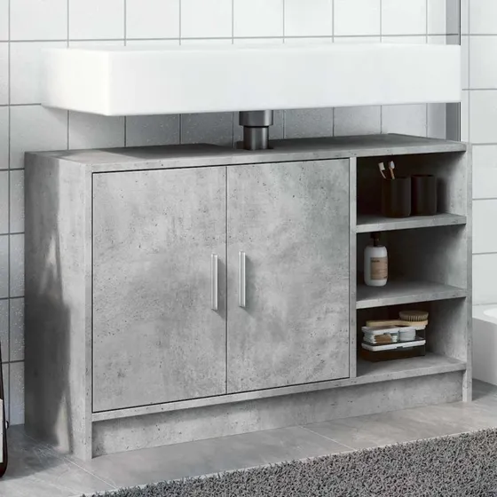 vidaXL underskab til håndvask 90x29x55 cm betongrå