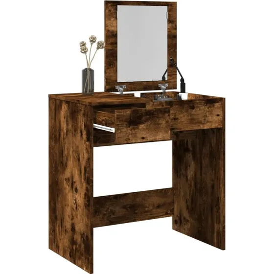 vidaXL Makeupbord med spejl 73x46,5x120 cm  rget eg