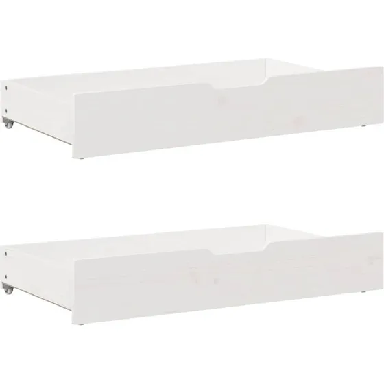 vidaXL sengeskuffer 2 stk. 95x55x17 cm massivt fyrretræ hvid