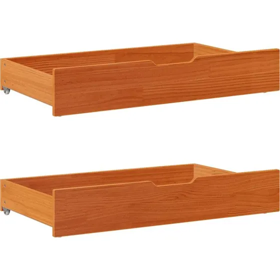 vidaXL sengeskuffer 2 stk 95x55x17 cm massivt fyrretræ gyldenbrun