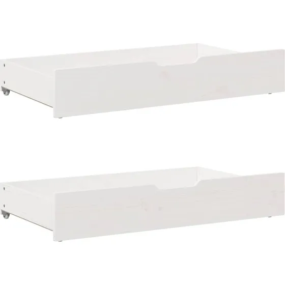 vidaXL sengeskuffer 2 stk. 90x55x17 cm hvid massivt fyrretræ