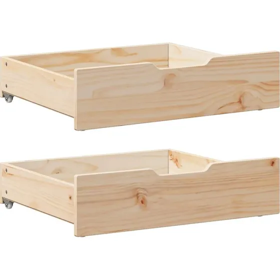 vidaXL sengeskuffer 2 stk. 65x55x16 cm massivt fyrretr