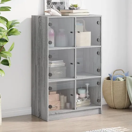 vidaXL skab med låger 68x37x109 cm grå Sonoma-eg