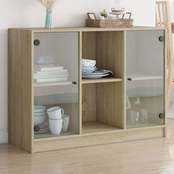Uden mærke Skænk 102x37x75,5 cm konstrueret træ Sonoma-eg