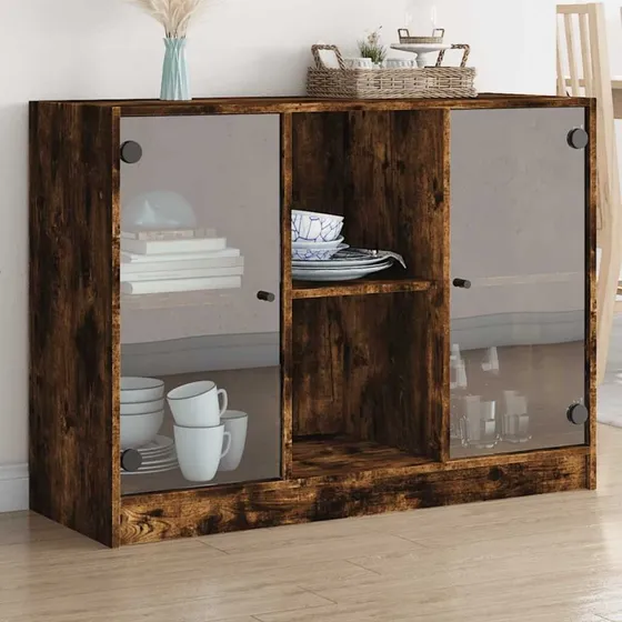 vidaXL skænk 102x37x75,5 cm konstrueret træ, røget egetræ
