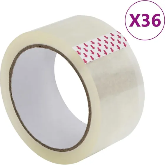 vidaXL pakketape 36 stk 48 mm x 66 m transparent