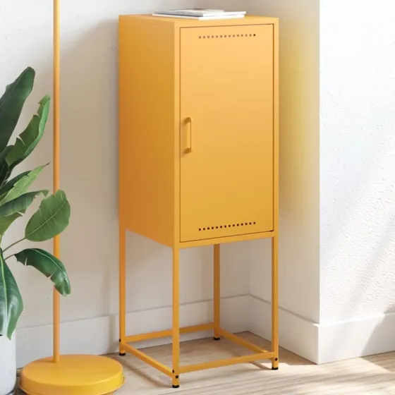 vidaXL højskab 36x39x107 cm stål – sennepsgul
