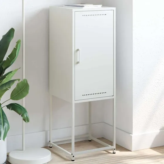 vidaXL højskab i stål 36x39x107 cm – hvid