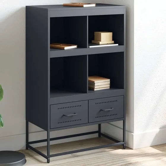 vidaXL højskab i stål 68x39x111,5 cm antracitgrå
