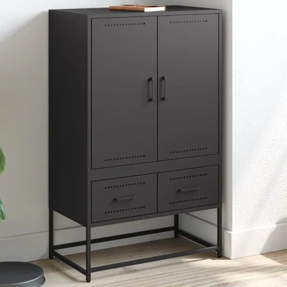 vidaXL højskab i stål 68x39x111,5 cm - sort