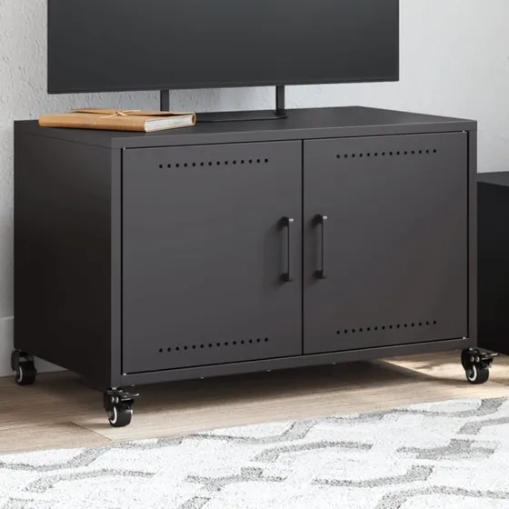 vidaXL TV-bord 68x39x43,5 cm stål, sort