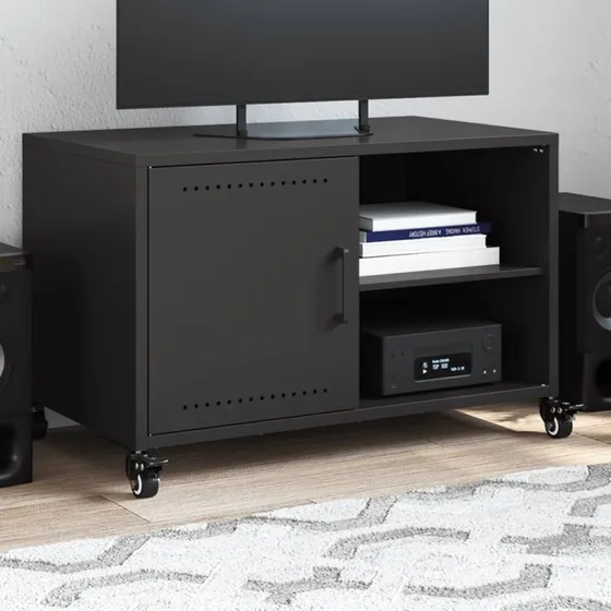 vidaXL TV-bord 68x39x43,5 cm i sort stål
