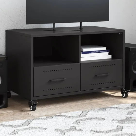 vidaXL tv-bord 68x39x43,5 cm stål sort