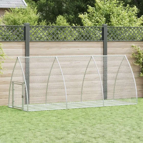 vidaXL kaninbur 300x105x120 cm galvaniseret stål sølv