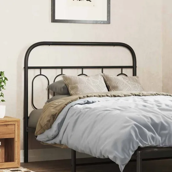 vidaXL Sengegavl 100 cm i sort metal