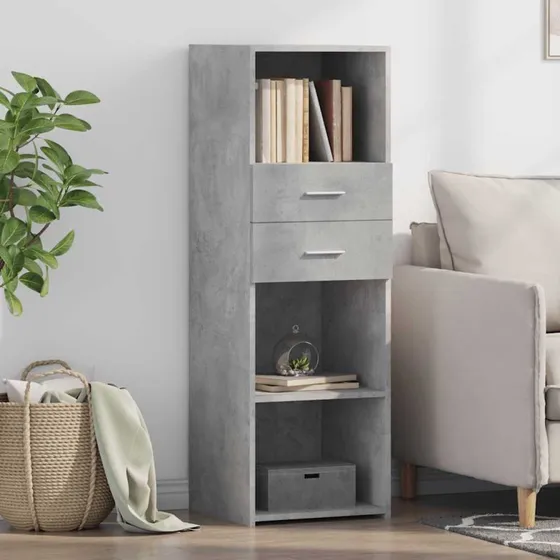 vidaXL højskab 40x42,5x124 cm konstrueret træ betongrå