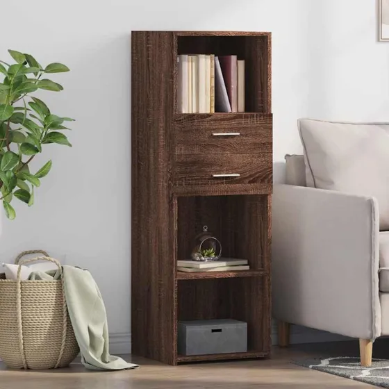 vidaXL højskab 40x42,5x124 cm konstrueret træ - brun eg