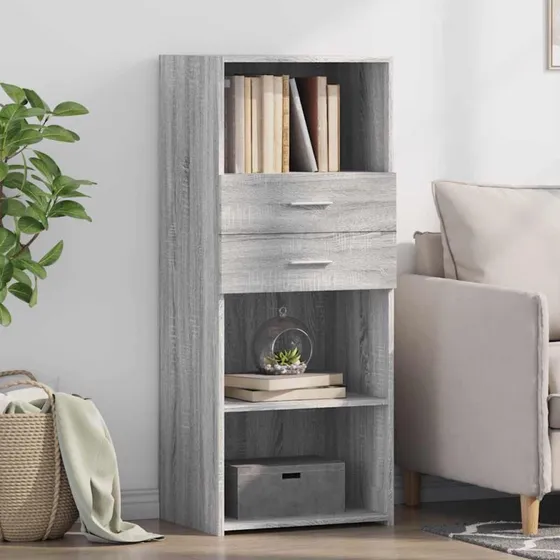 vidaXL højskab 50x42,5x124 cm – grå sonoma-eg
