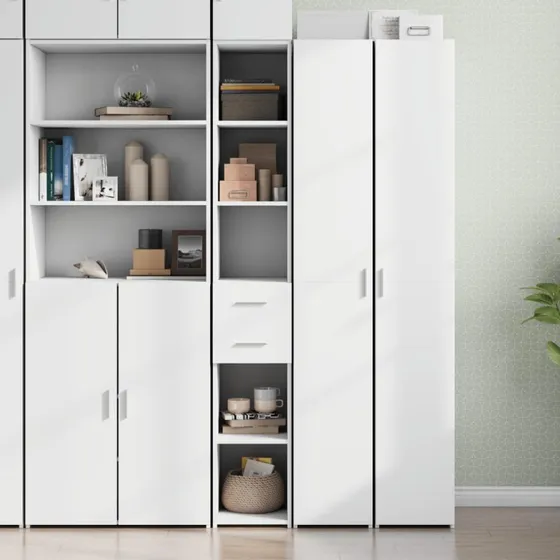vidaXL reol 30x42,5x185 cm konstrueret træ - hvid