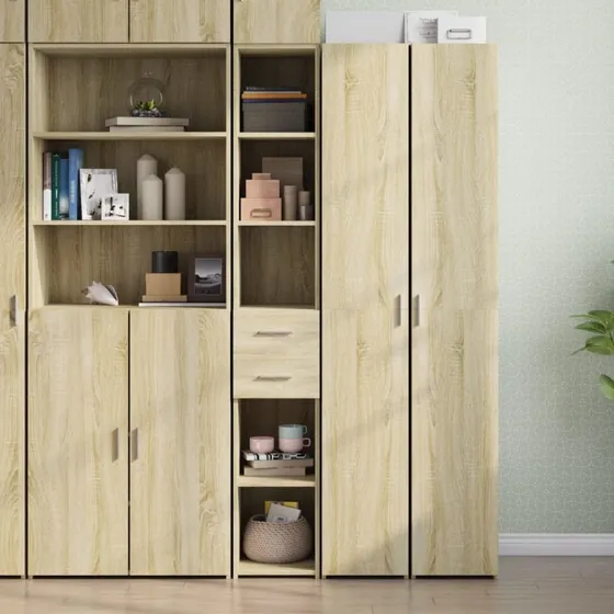 VidaXL reol 30x42,5x185 cm konstrueret træ - Sonoma-eg