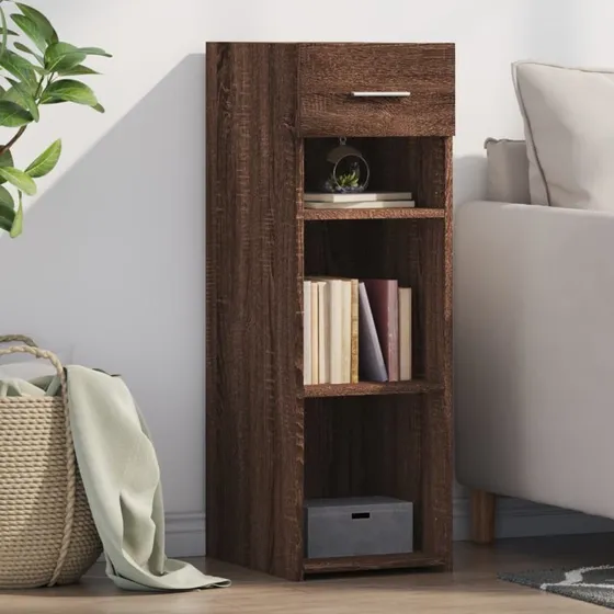 vidaXL reol 30x42,5x93 cm konstrueret træ brun eg