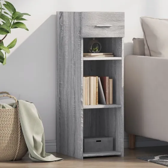 vidaXL reol 30x42,5x93 cm konstrueret træ, grå Sonoma-eg