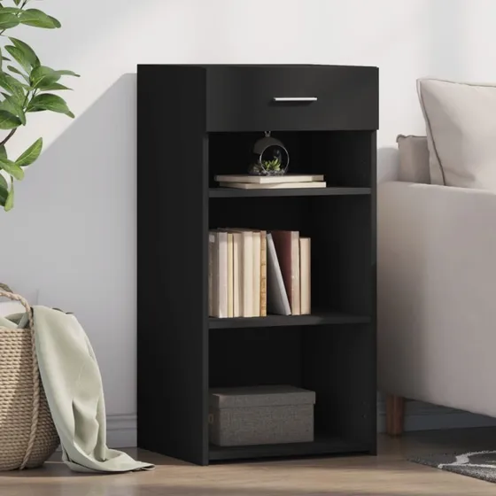 vidaXL skab 45x42,5x93 cm konstrueret træ, sort