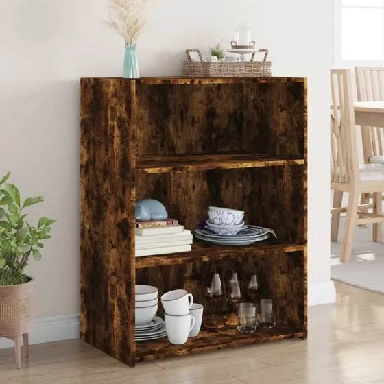 vidaXL reol 70x41x93 cm i konstrueret træ, røget egetræsfarve