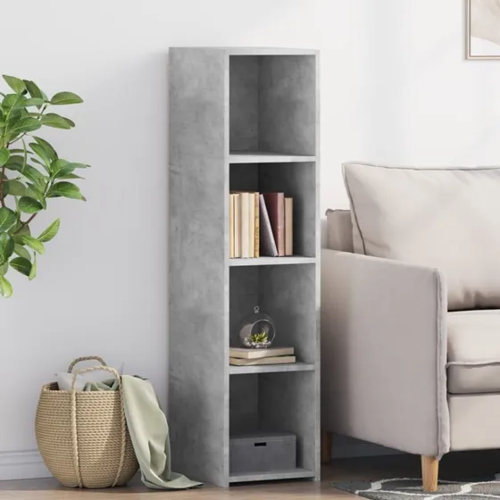 vidaXL reol 30x41x124 cm konstrueret træ, betongrå