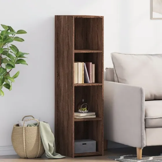 vidaXL reol 30x41x124 cm konstrueret træ, brun egetræsfarve