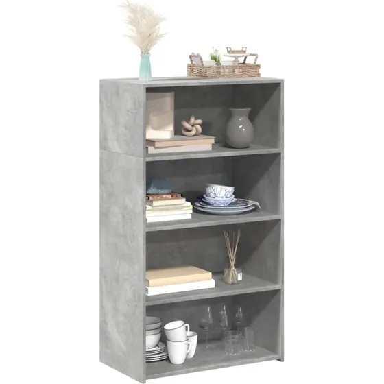 vidaXL reol 70x41x124 cm i konstrueret træ, betongrå